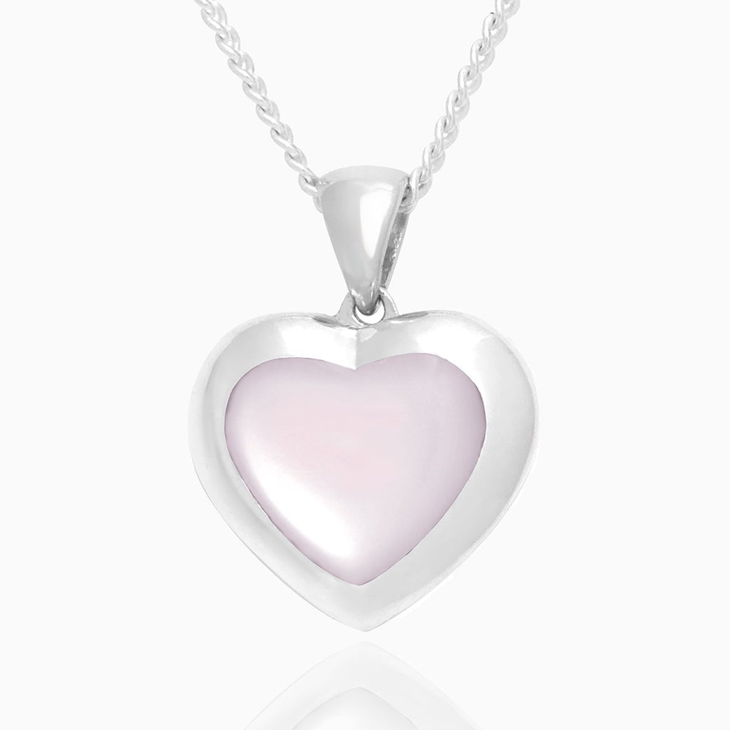Sterling silver 925 Petite Pink Mother of Pearl heart Locket