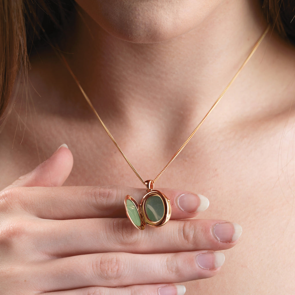 Product title: Dainty Rose Gold 4-Photo Locket, product type: Locket