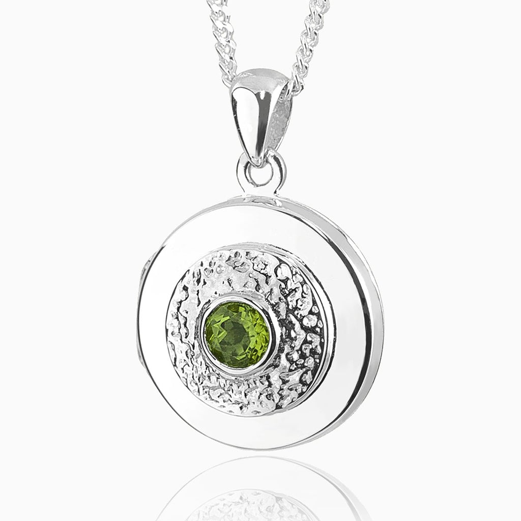 Product title: Contemporary Silver Peridot Locket, product type: Locket