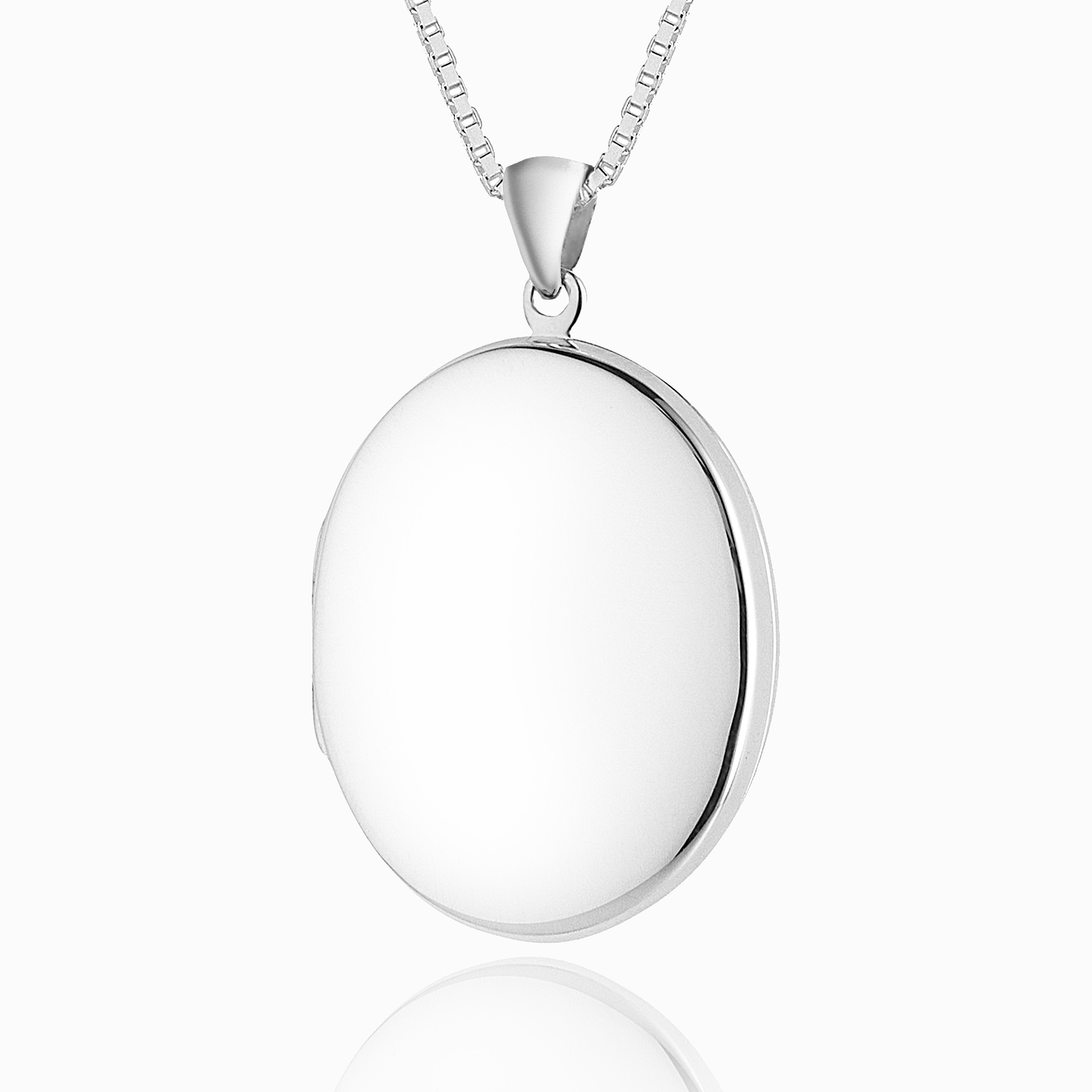 Product title: Plain Silver Oval Locket 28 mm, product type: Locket