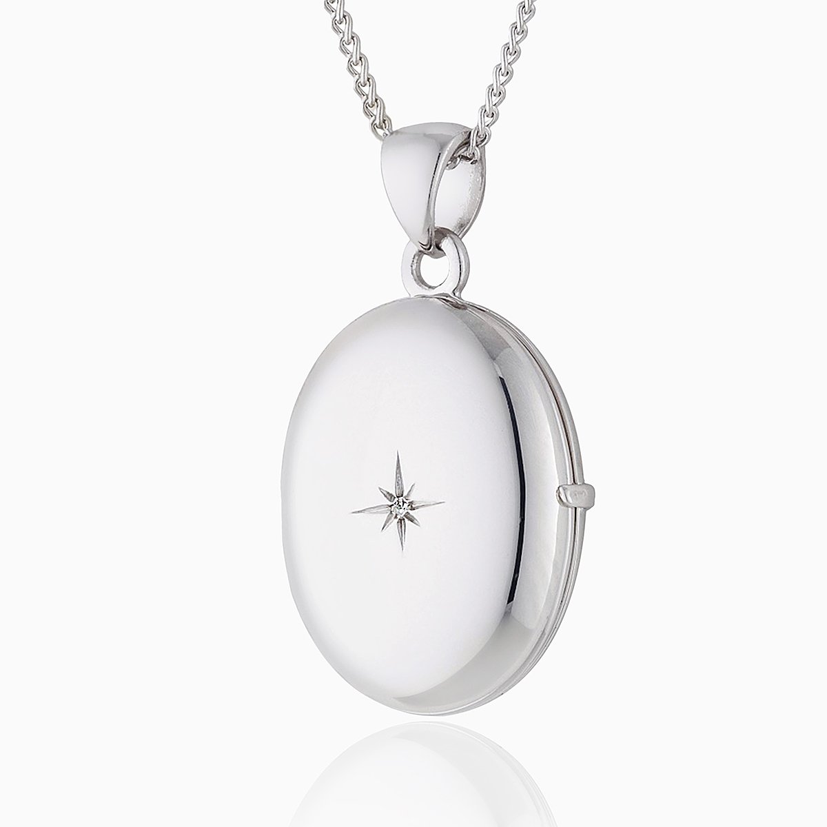 Product title: Dainty Silver 4-Photo Diamond Locket, product type: Locket