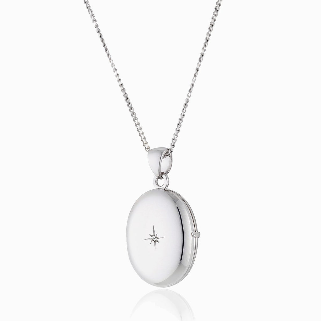 Product title: Dainty Silver 4-Photo Diamond Locket, product type: Locket